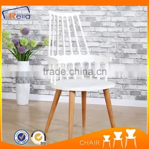 New Design Dining Room Plastic Chair With Wood Legs thumbnail-3