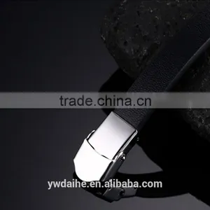 Daihe Stainless Steel&genuine Leather Bracelet for Men thumbnail-2