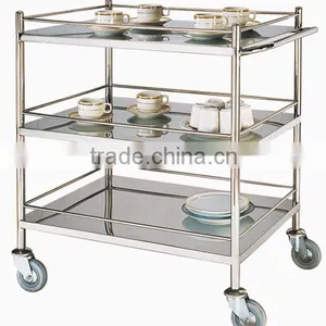 2 Tiers Stainless Steel Trolley for Restaurant or Kitchen Stainless Steel Trolley thumbnail-2