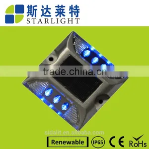 Easy Installation White 600mAH NI-MH Battery Road Side Solar Road Stud Flashing Light thumbnail-1