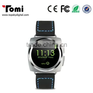 Smart Watch Metal/leather Band Bluetooth Sync to Your Phone Call,message Remind , Pedometer,sleep Monitor, TF Card Support thumbnail-1
