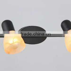 2015 Hot Sales Traditional Spot Light With Amber Glass /cloud White Glass and Satin Nickel 2 Lights thumbnail-2