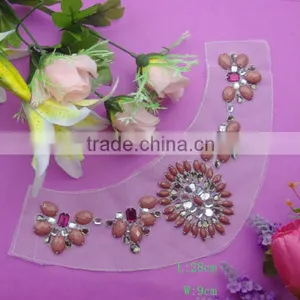 2015 Wholesale Fashion Crystal Embroidery Crochet Beaded Collar Trim for Garment Accessory thumbnail-1