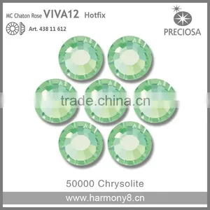 PRECIOSA Flat Back Hot Fix Rhinestones, Chrysolite MC Chaton Rose VIVA12 thumbnail-1