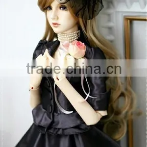 Hot Selling Synthetic Light Brown Deep Wavy 1/4 Bjd Doll Wig thumbnail-4