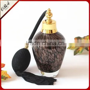 Handmade Black & Gold Point Airbag Glass Perfume Bottle thumbnail-1