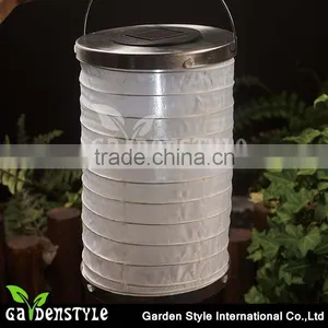 Hanging Light, White Chinese Traditional Style Lantern Garden Solar Lamp, Solar Light for Garden thumbnail-1