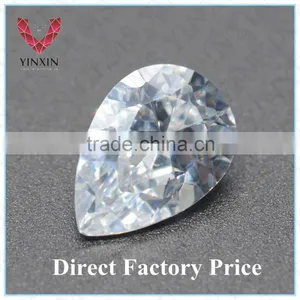 Very Clear Hand Cut Pear Shape 6x4 White CZ thumbnail-1