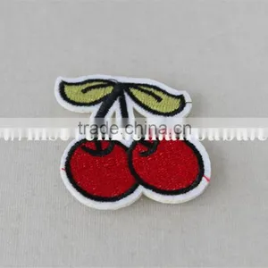 Beautiful 5*5 cm Embroidery Mini Cherry Printting Design Trim Custom Leather Patch thumbnail-2