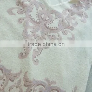 Lady Half Sleeves Print Woolen Dress With V-shape Neckline thumbnail-3