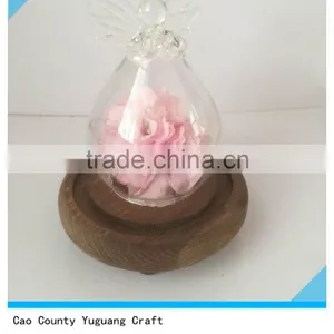 Antique Wooden View Flower Plate With Glass Bell Jars thumbnail-3