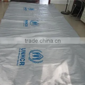 Covering Refugee Tarpaulin, UN Purchasing Relif Tent Tarpaulin, Waterproof LDPE Coated Tarpaulin thumbnail-3
