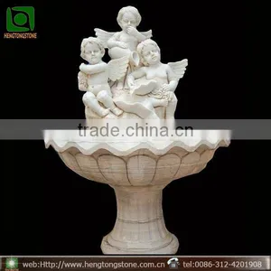 White Marble Water Fountain With Angel Statue thumbnail-1