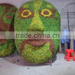 CHY1010808 Shaped Human Face Sculpture,artificial Topiary Plastic Sculpture thumbnail-2