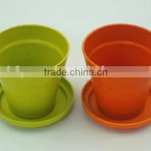Houseware Plant Flower Pots Wholesale ,eco Bamboo Fiber Flower Plant Pot thumbnail-3