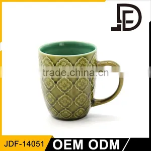 Drinkware Colorful Embossed Logo Ceramic Mug, Logo Mugs no Minimum thumbnail-1