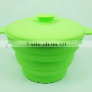 Non Sticky Collapsible Bowl Silicone Foldable Bowl With Lid thumbnail-1
