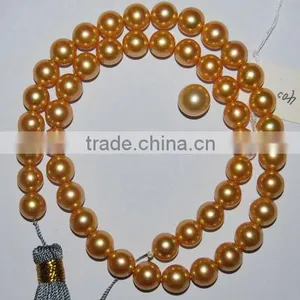 Wholesale 10-11mm AAA Golden Color South Sea Pearl Strands thumbnail-1