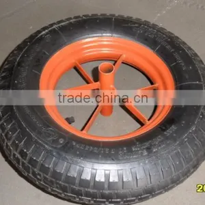 Wheel Barrow Wheel 14x4 Rubber Wheel 4.00-8 With Steel Rim thumbnail-6