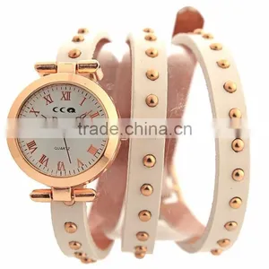 Hot Sell Colorful Multilayer Lady Watch Leather Band Wrap Bracelet Wrist Watch thumbnail-1