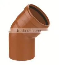 HIGH QUANLITY 45 DEG ELBOW WITH SOCKET OF PVC GB STANDARD EXPANDING FITTINGS FOR DRAINAGE WITH GASKET thumbnail-1