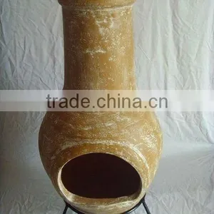 Clay Chimney With Metal Stand, Fire Shelf and Lid thumbnail-1