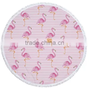 2017 Funny Adult&Kids Printed Velour Round Beach Towels With Tassels Wholesale thumbnail-3