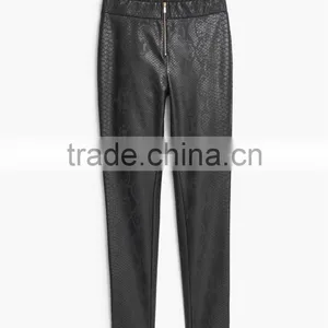 Ladies Black Faux Leather Leggings Casual Trousers thumbnail-4