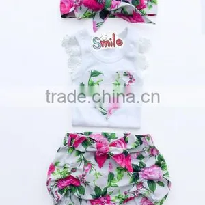Baby Bloomers Cotton Floral Baby Girl Shorts With Lace Bow Children Summer Short Pants thumbnail-5