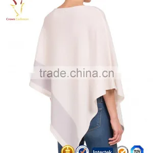 Stripe Hand Knitted Pure Cashmere Poncho Shawl thumbnail-3