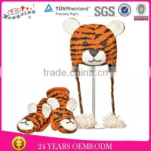 2014 Fashion Earflap Tiger Knitted Wool Animal Hats Gloves thumbnail-1