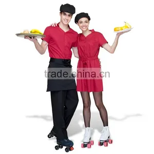 Good Quality China Unisex Cotton Sexy Restaurant Waitress Dress Uniform thumbnail-2