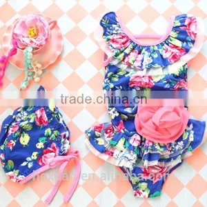 New Baby Girls Plaid Swimming Suit Children Bikini Sets Kids Bathing Suit thumbnail-2