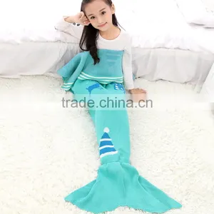 Mermaid Tail Blanket Crochet and Mermaid Blanket for Adult Blue Super Soft All Seasons Sleeping Blankets thumbnail-5