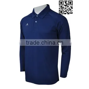 Blue Color Workwear Polo Long Sleeve Shirt Sport Dry Fit Polyester thumbnail-2