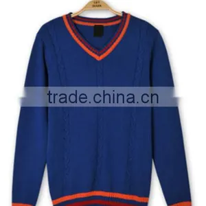 2017 Hot Lowest Price v Neck Sweater Pullover Knitting Models for Men thumbnail-4
