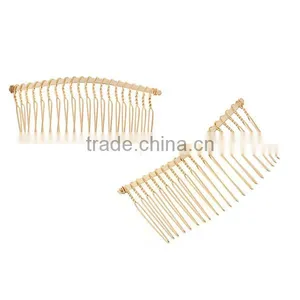 High Quality Cheap Personalized Rectangle Gold Plated Iron Based Alloy Bulk Hair Clips Comb thumbnail-2