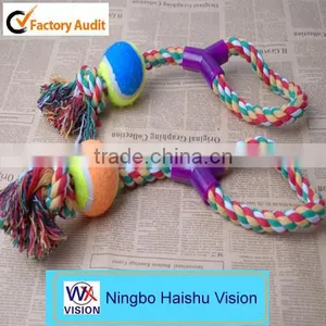 Cheap Pet Training Toy Interactive Dog Toy Tugger & Chew Tennis Ball Rope thumbnail-1