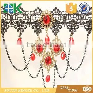 Fashion European and American Lace Necklace Handmade Gemstones Fake Collar Prom Dresses Accessories thumbnail-3