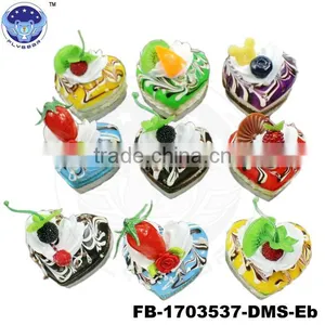 Heart-shaped Mousse Fruit Cake 0simulated Food Fridge Magnets thumbnail-1