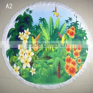 Palm Tree Shade Printed Round Beach Towel/jkr Muti Design Round Table Towel Shawl Yoga Mat Bath Towel Beach Towels/ Beach Towels thumbnail-3