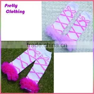 Wholesale Chiffon Ruffle Leg Warmer Gift Sets Bowknot Prints Solid Color Baby Leg Warmers thumbnail-1