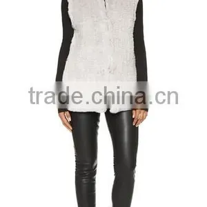 YR355 New Arrival Cheap Fur Vest Knitting/Australia Hot Sale Rabbit Vest thumbnail-2