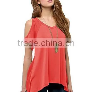 Hot Selling Womens Shoulder Off Wide Hem Design Top Shirts thumbnail-6