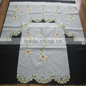 100% Polyester Embroidery Designs Kitchen Curtain thumbnail-1