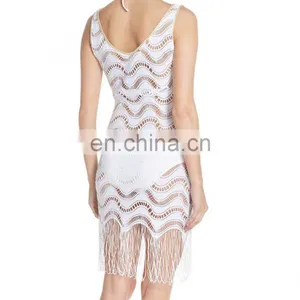 C94 Fringe Trim Cover-Up Beach Dress thumbnail-3