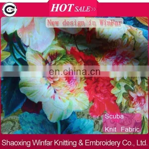 Shaoxing Winfar New Design Digital Print Scuba / Air Layer Knit Fabric for Garment thumbnail-1