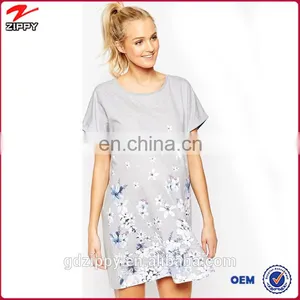 Oversized T-Shirt in Floral Print Maternity Pajama Sleepwear thumbnail-1