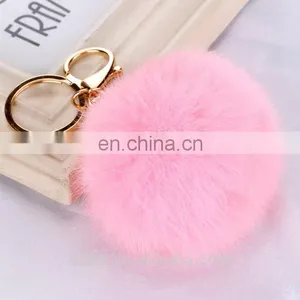 High Quality Colorful Rabbit Fur Keychain thumbnail-5