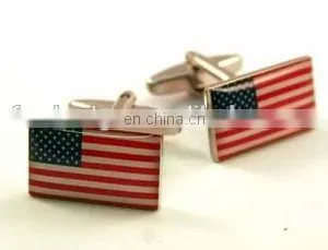 Anniversary,Wedding,Gift,Party,Engagement Occasion and Unisex,Men's,Women's Gender US American Flag Cufflinks And Tie Clip Set thumbnail-1